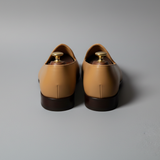 Light Tan Leather Tana Embroidered Peshawari Jutti Loafers | Wedding Shoes for Groom | Shoes for Haldi Mehendi Sangeet