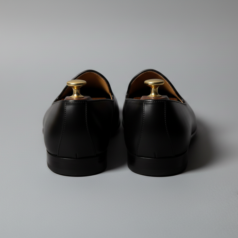 Black Leather Tana Embroidered Peshawari Jutti Loafers | Wedding Shoes for Groom | Shoes for Haldi Mehendi Sangeet