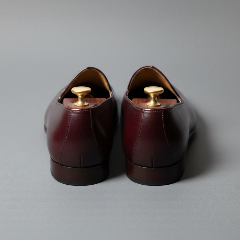 Burgundy Leather Tana Embroidered Peshawari Jutti Loafers | Wedding Shoes for Groom | Shoes for Haldi Mehendi Sangeet