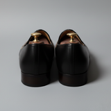 Black Leather Tana Embroidered Peshawari Jutti Loafers | Wedding Shoes for Groom | Shoes for Haldi Mehendi Sangeet