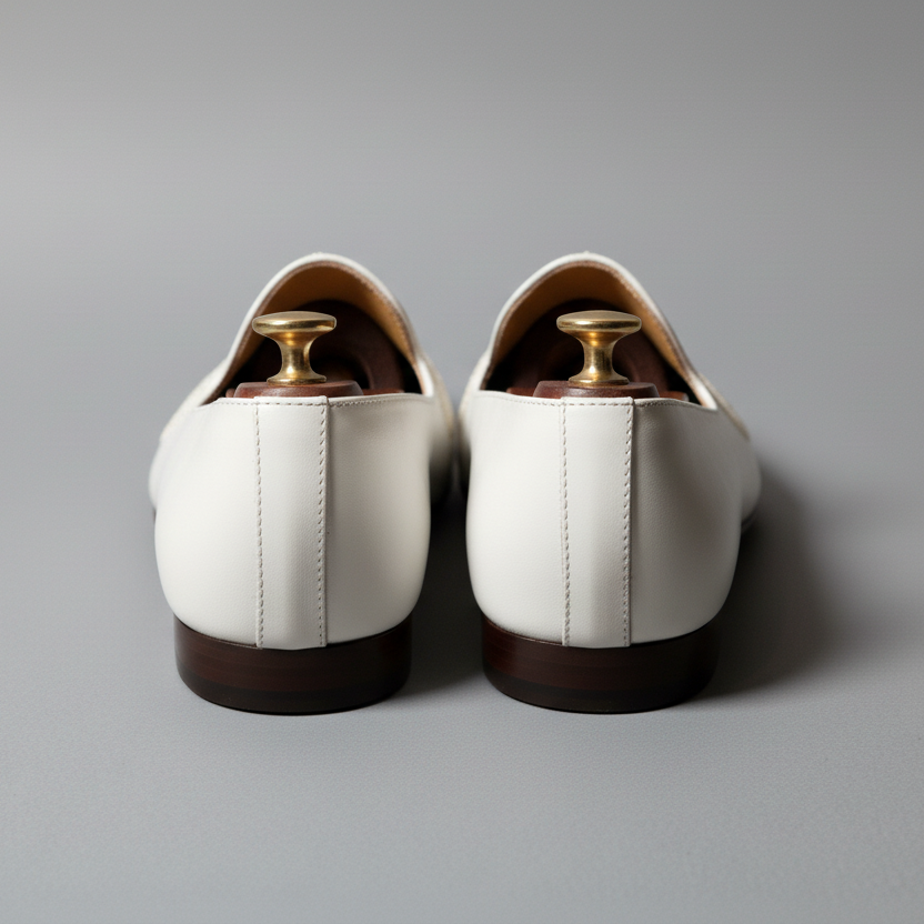 White Leather Tana Embroidered Peshawari Jutti Loafers | Wedding Shoes for Groom | Shoes for Haldi Mehendi Sangeet