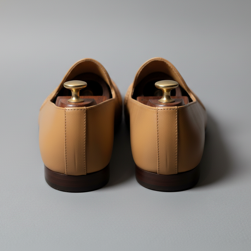 Light Tan Leather Tana Embroidered Peshawari Jutti Loafers | Wedding Shoes for Groom | Shoes for Haldi Mehendi Sangeet