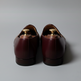 Burgundy Leather Tana Embroidered Peshawari Jutti Loafers | Wedding Shoes for Groom | Shoes for Haldi Mehendi Sangeet