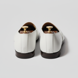 White Leather Tana Embroidered Peshawari Loafers | Wedding Shoes for Groom | Shoes for Haldi Mehendi Sangeet