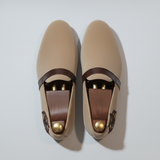 Cream Velvet Tana Embroidered Peshawari Loafers | Wedding Shoes for Groom | Shoes for Haldi Mehendi Sangeet