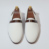 White Velvet Tana Peshawari Loafers | Wedding Shoes for Groom | Shoes for Haldi Mehendi Sangeet