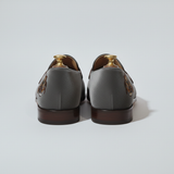 Grey Velvet Tana Embroidered Peshawari Loafers | Wedding Shoes for Groom | Shoes for Haldi Mehendi Sangeet