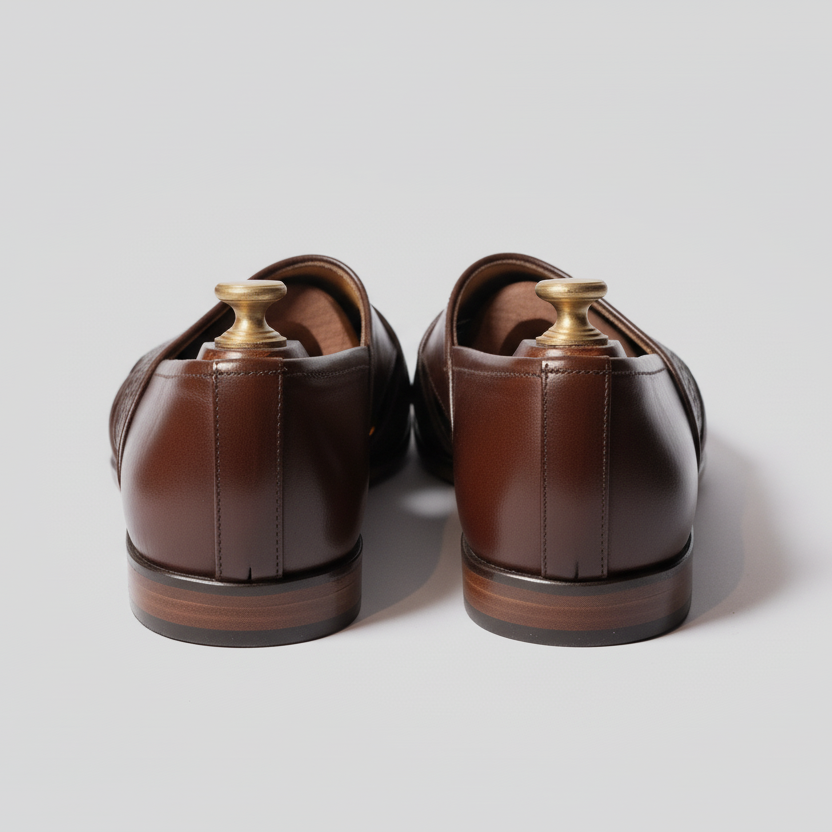 Brown Braided Leather Tana Peshawari Loafers | Wedding Shoes for Groom | Shoes for Haldi Mehendi Sangeet