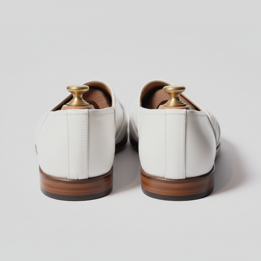 White Braided  Leather Tana Peshawari Loafers | Wedding Shoes for Groom | Shoes for Haldi Mehendi Sangeet