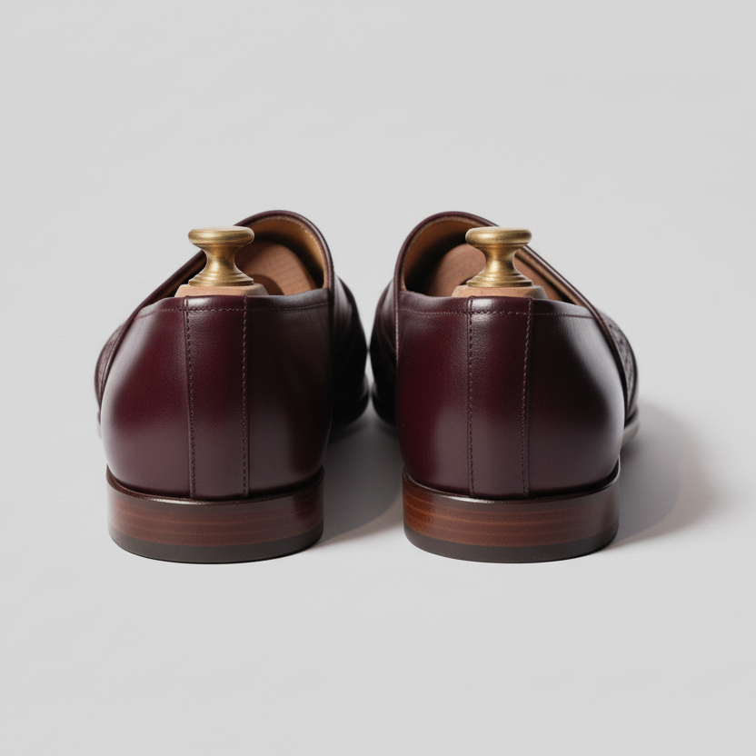 Burgundy Braided Leather Tana Peshawari Loafers | Wedding Shoes for Groom | Shoes for Haldi Mehendi Sangeet