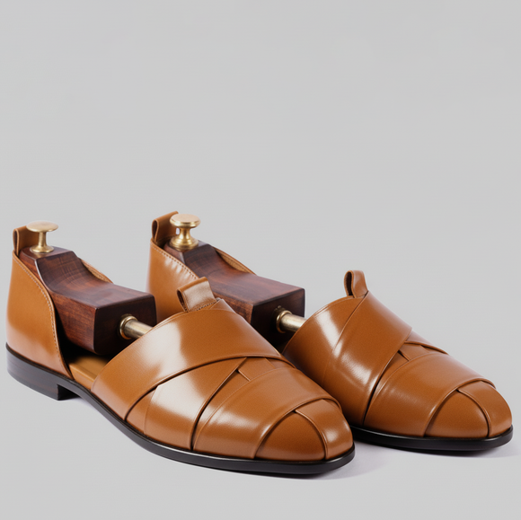 Burgundy Leather Tana Peshawari Loafers | Wedding Shoes for Groom | Shoes for Haldi Mehendi Sangeet