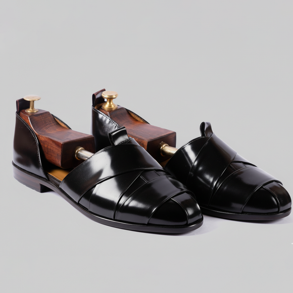 Burgundy Leather Tana Peshawari Loafers | Wedding Shoes for Groom | Shoes for Haldi Mehendi Sangeet