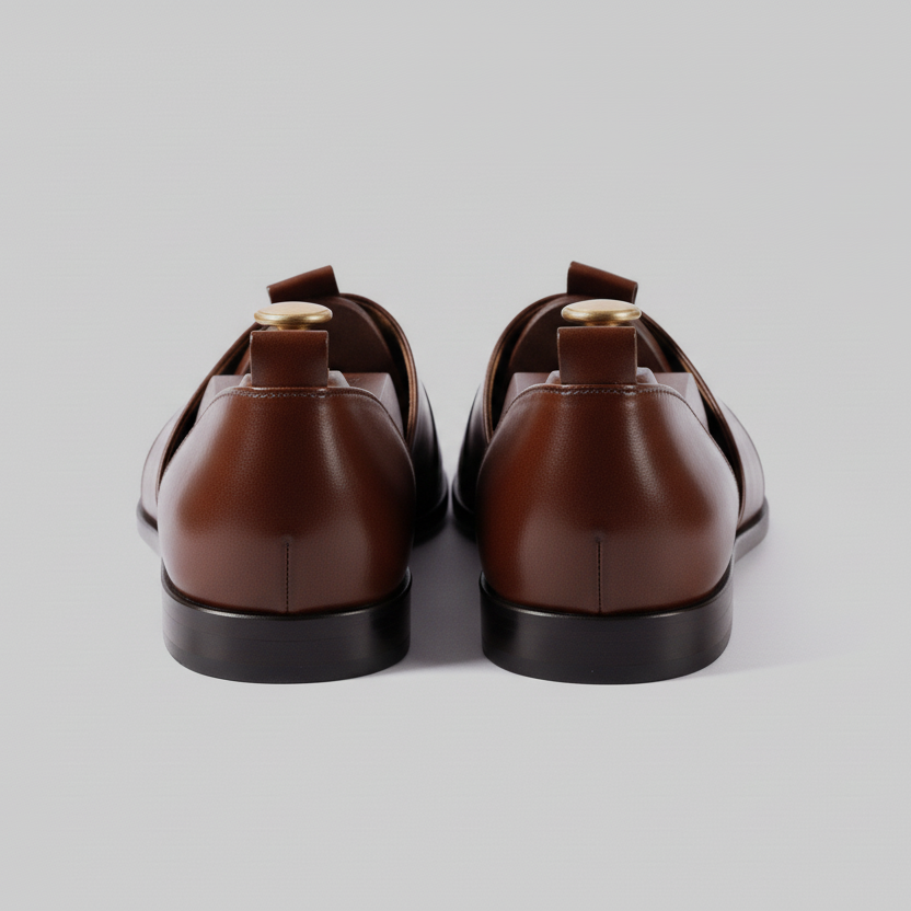 Brown Crossed Leather Tana Peshawari Sandals | Wedding Shoes for Groom | Shoes for Haldi Mehendi Sangeet