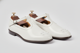 White Leather Tana Peshawari Loafers | Wedding Shoes for Groom | Shoes for Haldi Mehendi Sangeet