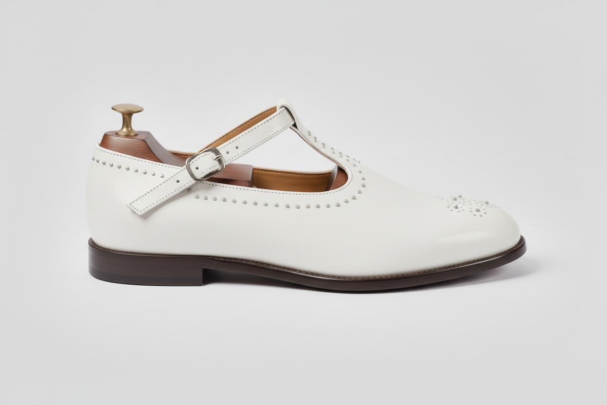 White Leather Tana Peshawari Loafers | Wedding Shoes for Groom | Shoes for Haldi Mehendi Sangeet