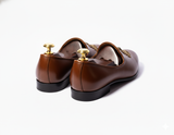 Brown Leather Tana Peshawari Loafers | Wedding Shoes for Groom | Shoes for Haldi Mehendi Sangeet