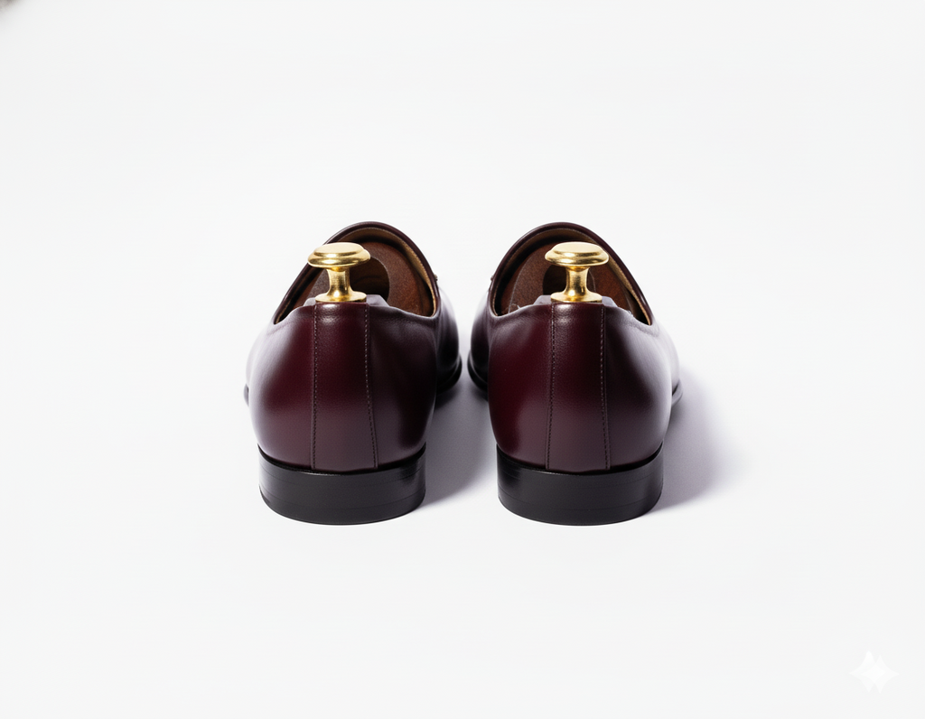 Burgundy Leather Tana Peshawari Loafers | Wedding Shoes for Groom | Shoes for Haldi Mehendi Sangeet