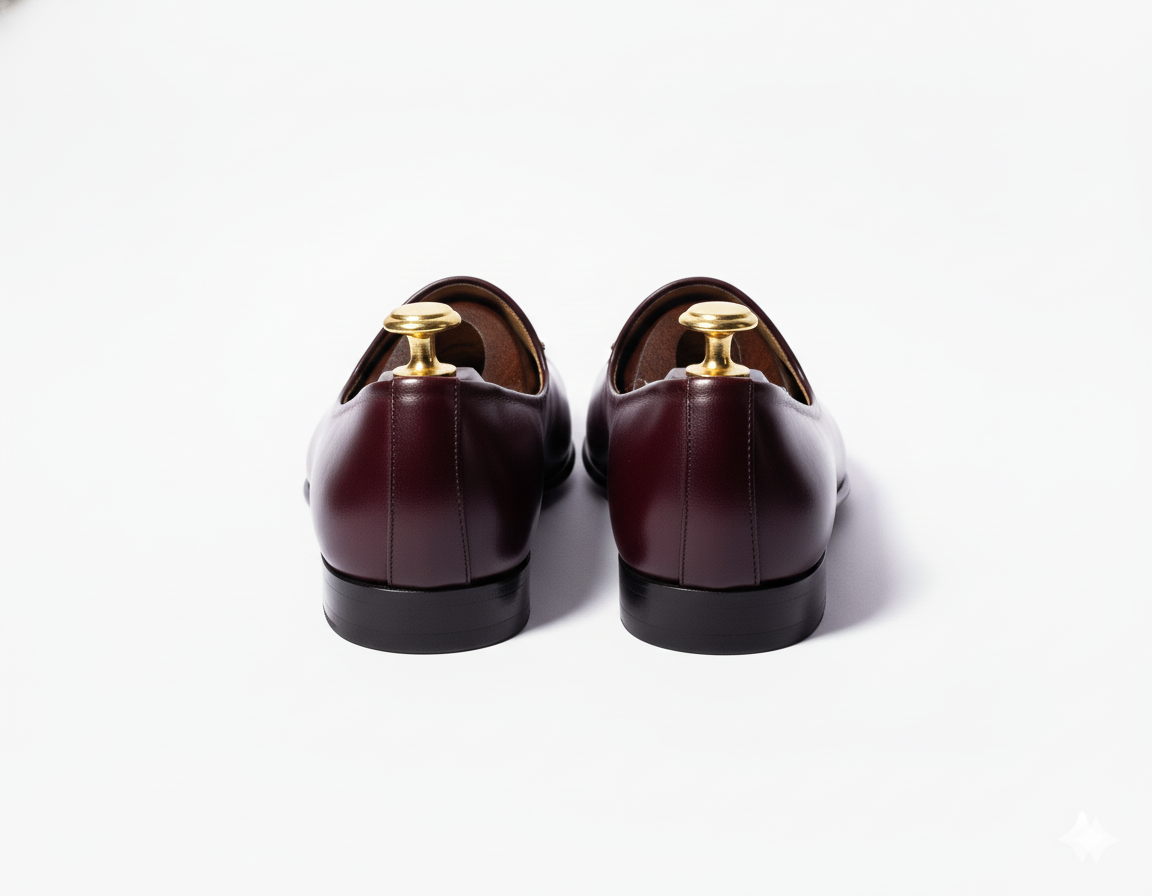Burgundy Leather Tana Peshawari Loafers | Wedding Shoes for Groom | Shoes for Haldi Mehendi Sangeet
