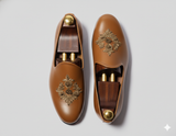 Tan Leather Tana Peshawari Loafers | Wedding Shoes for Groom | Shoes for Haldi Mehendi Sangeet