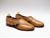 Tan Leather Tana Peshawari Loafers | Wedding Shoes for Groom | Shoes for Haldi Mehendi Sangeet