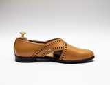 Tan Leather Tana Peshawari Loafers | Wedding Shoes for Groom | Shoes for Haldi Mehendi Sangeet