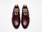 Burgundy Leather Tana Peshawari Loafers | Wedding Shoes for Groom | Shoes for Haldi Mehendi Sangeet