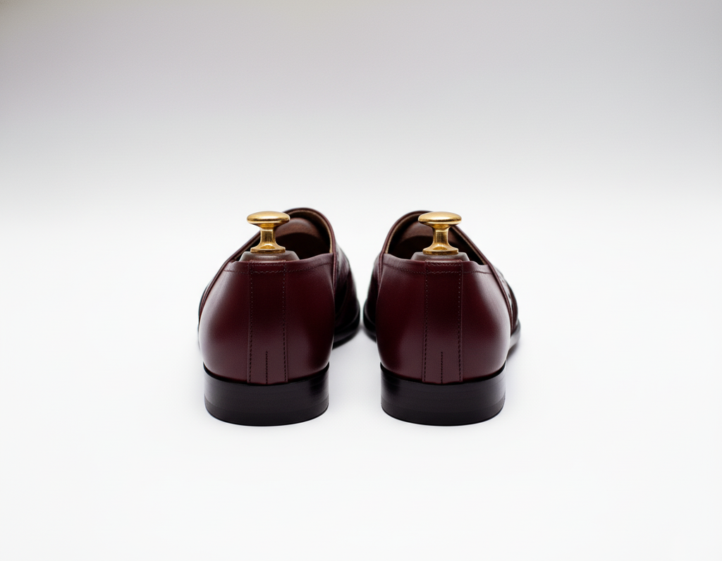 Burgundy Leather Tana Peshawari Loafers | Wedding Shoes for Groom | Shoes for Haldi Mehendi Sangeet