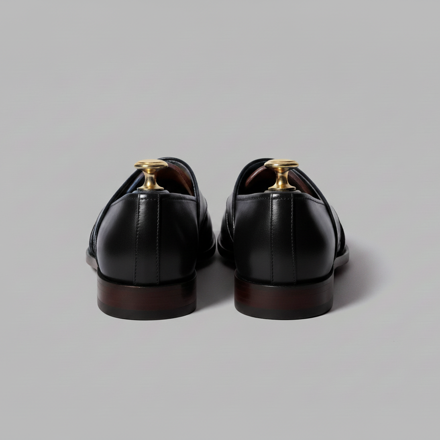 Black Leather Tana Peshawari Loafers | Wedding Shoes for Groom | Shoes for Haldi Mehendi Sangeet