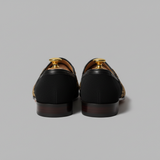 Black Velvet Tana Peshawari Hand Embroidered Zardozi Loafers | Wedding Shoes for Groom | Shoes for Haldi Mehendi Sangeet