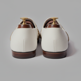 White Velvet Tana Peshawari Hand Embroidered Zardozi Loafers | Wedding Shoes for Groom | Shoes for Haldi Mehendi Sangeet