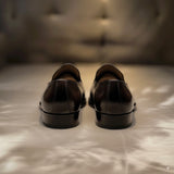 Black Leather Pointed Toe Cap Boardroom Brilliance Loafer - Summer 2024 Collection