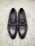 Grey Leather Penrith Slip On Penny Loafers