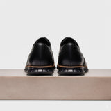 Black Leather Everett Lace Up Oxfords with Black Hybrid Sole - SS23