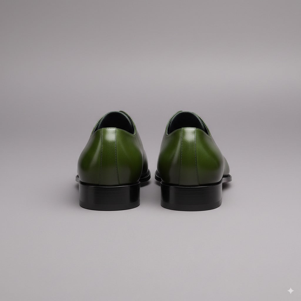 Green Leather Nandes Oxford Shoes