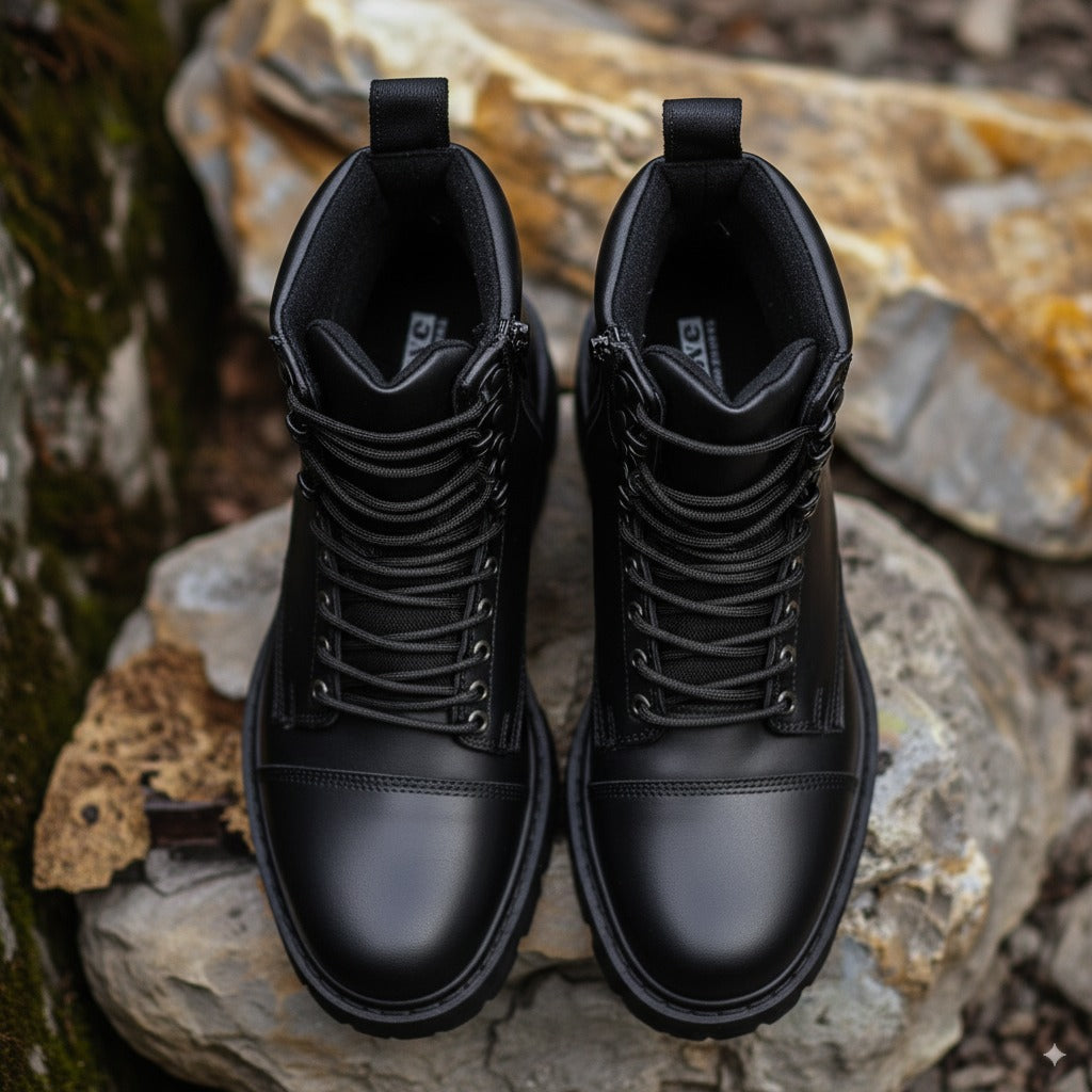 Black  Leather Raven Ridge  Hiking and Trekking Boots - SUMMER 2024 COLLECTION : The Dapper Edit