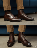 Brown Leather Vieste Lace Up Derby Boots - AW24