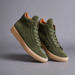 Green Suede Leather Lace Up BlancWalk Sneakers  - Summer 2024 Collection