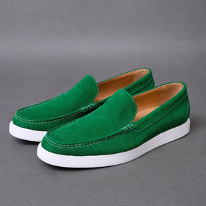 Green Suede Leather Anthea Slip On Sneakers