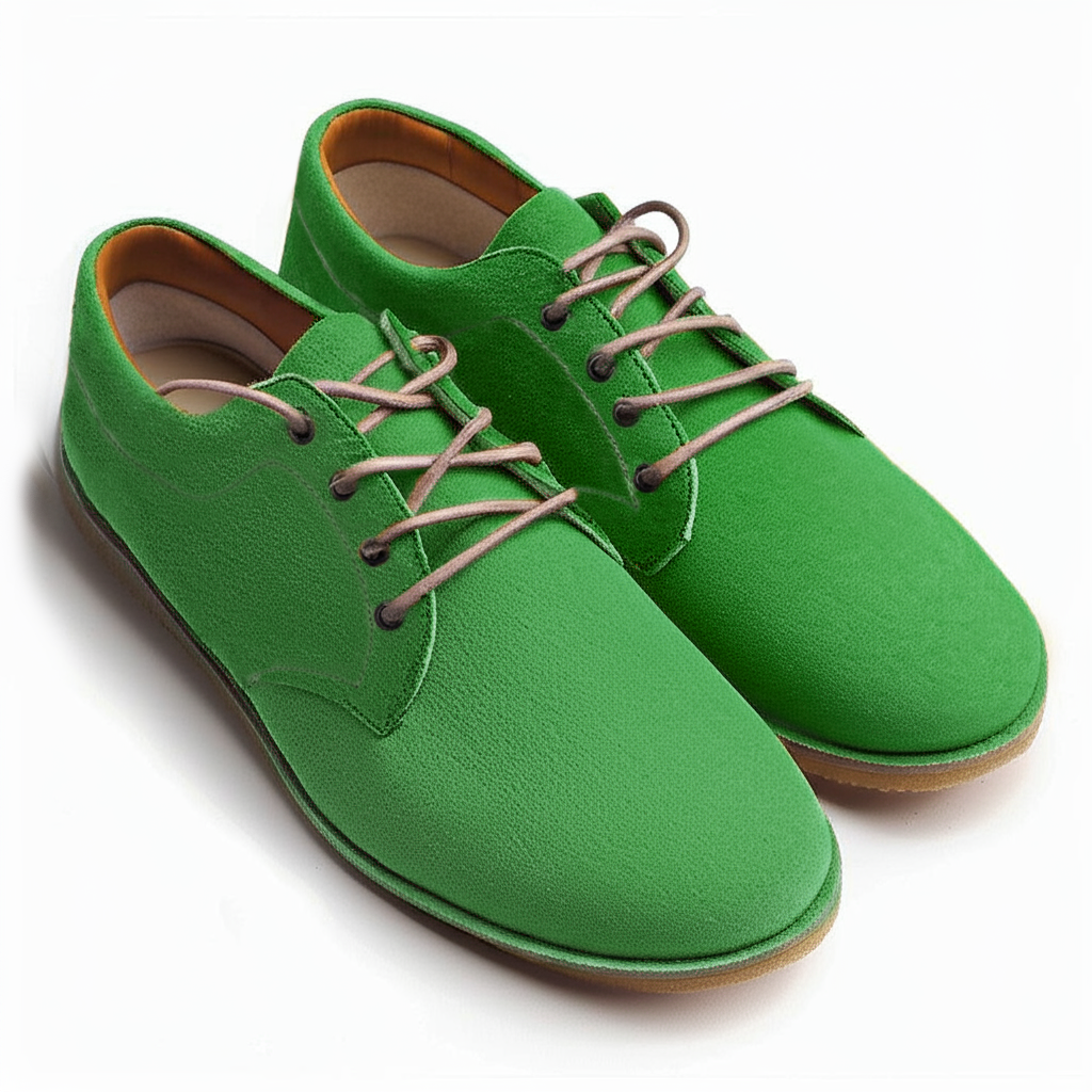 Green Suede Leather Divino Barefoot Sneakers