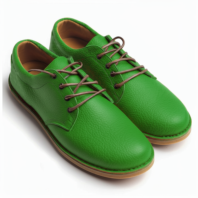 Green Milled Leather Divino Barefoot Sneakers