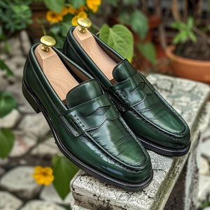 Green Leather Marino Loafers