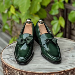 Green Leather Luciano Loafers