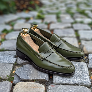 Green Leather Libero Loafers