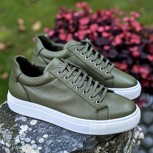 Green Camillo Sneaker With White Sole