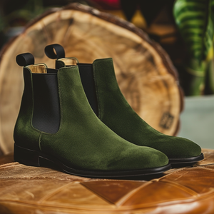 Green Adolfo Suede Slip On Chelsea Boots