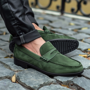 Green Suede Arnaldo Loafers