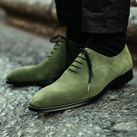 Green Suede Maurilio Oxfords