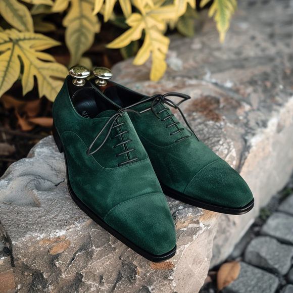 Green Suede Narciso Oxfords