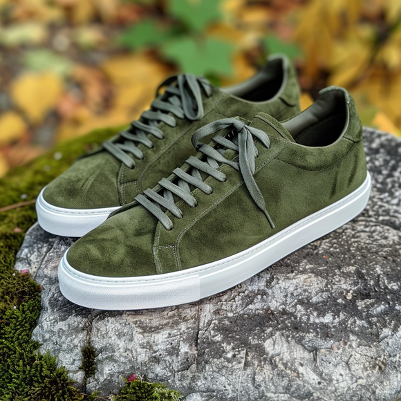 Green Suede Nino Lace Up Sneakers