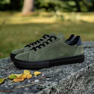 Green Suede Osvaldo Lace Up Sneakers